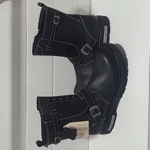 Eddie Moran Vintage Road Boots Bikers cowboy western rodeo leather black Size 13