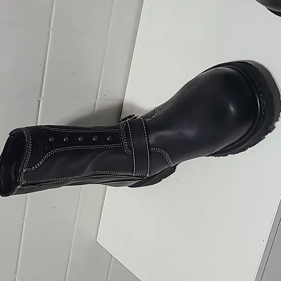 Eddie Moran Vintage Road Boots Bikers cowboy western rodeo leather black…