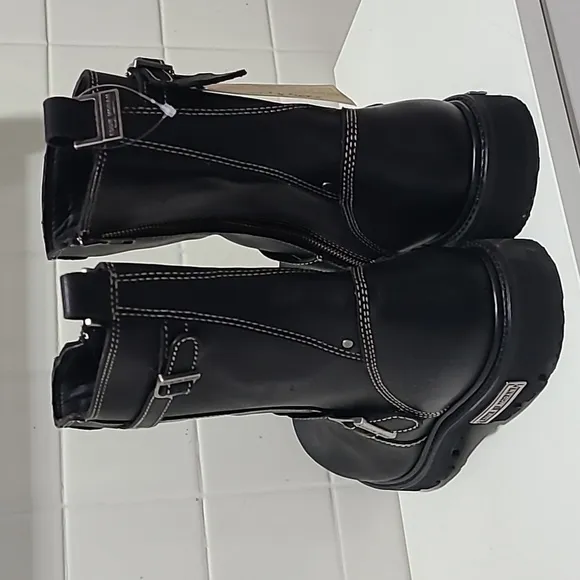 Eddie Moran Vintage Road Boots Bikers cowboy western rodeo leather black…