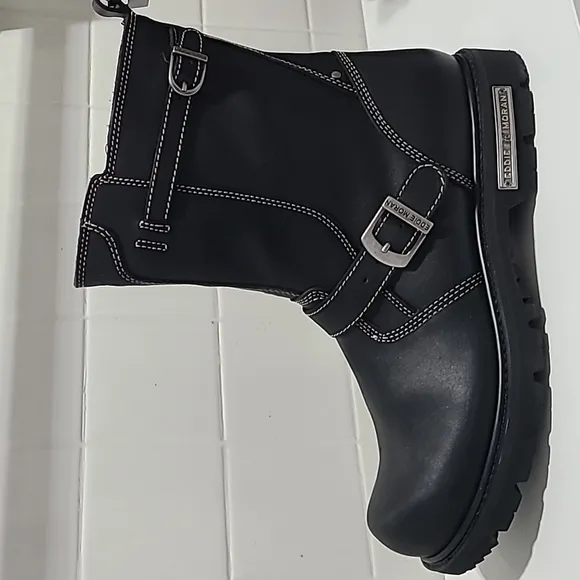Eddie Moran Vintage Road Boots Bikers cowboy western rodeo leather black…