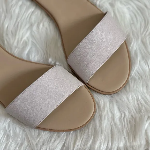 EILEEN FISHER 10 NEW Razz Tumbled Leather Ankle Strap Sandals in Chalk NIB NWT