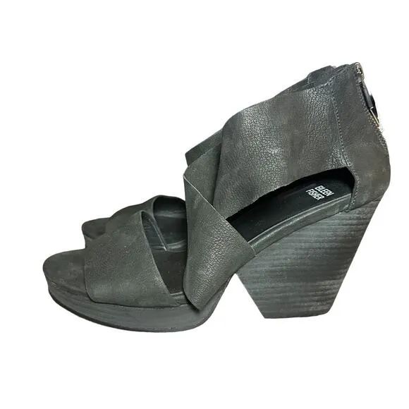 EILEEN FISHER Dote Wedge Sandals  Shoes Heels. Jet Black size 9