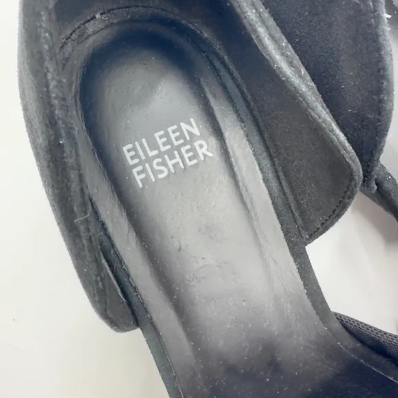 Eileen Fisher Hilly D'Orsay Pumps Womens 9 Black Suede Heels Classic Dress Shoes