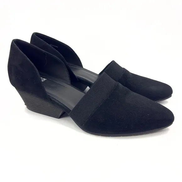 Eileen Fisher Hilly D'Orsay Pumps Womens 9 Black Suede Heels Classic Dress Shoes