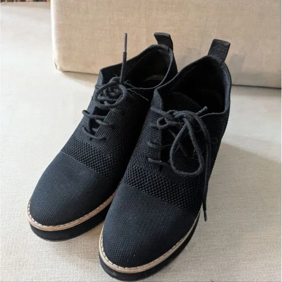 Eileen Fisher Jemma Eddy Chunky Stretch Knit Oxford Platforms Shoes Heels Size 6