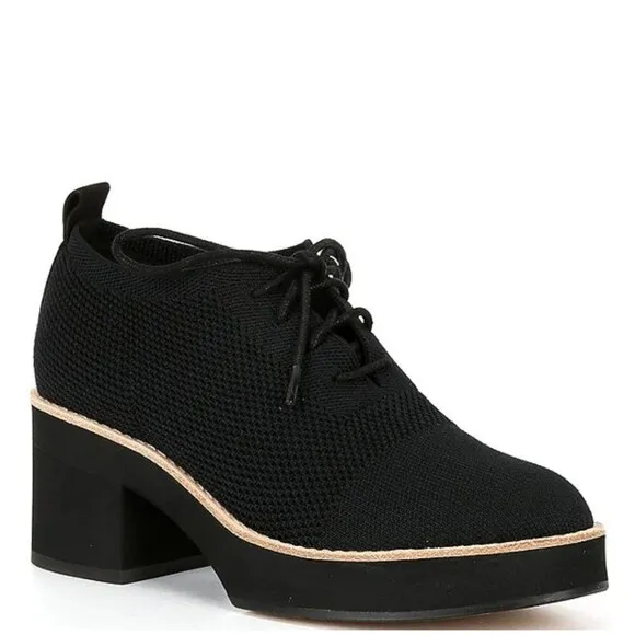 Eileen Fisher Jemma Eddy Chunky Stretch Knit Oxford Platforms Shoes Heels Size 6