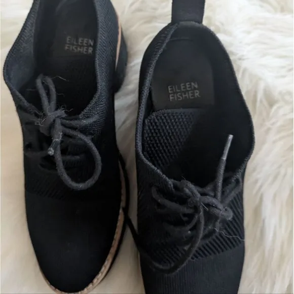 Eileen Fisher Jemma Eddy Chunky Stretch Knit Oxford Platforms Shoes Heels Size 6