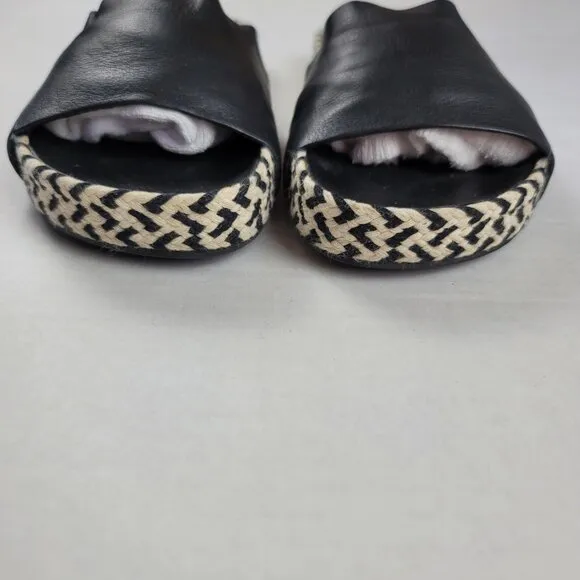 Eileen Fisher Pear Slide Black Leather Sandals