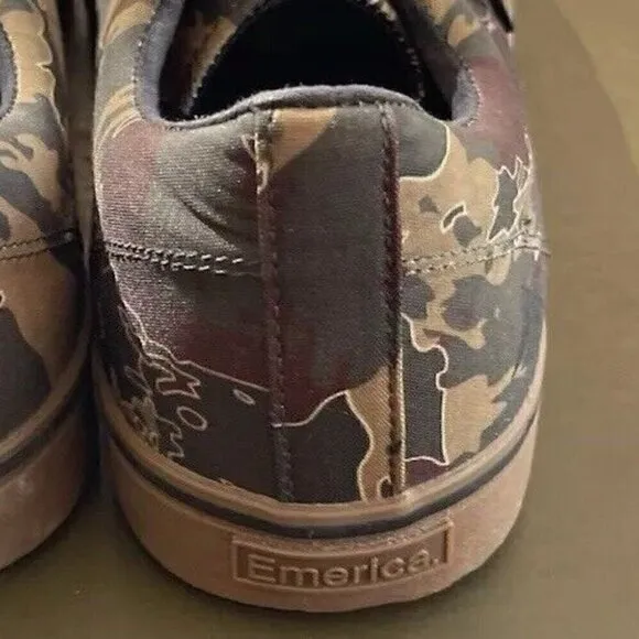 Emerica Lace Up Camo Skate Sneaker Men's Shoes Low Sz 11 Green Brown Camouflage