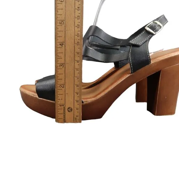 Eric Michael Shoes Women 41 Sandal Block Heel Platform Fashion Ankle Strap Black