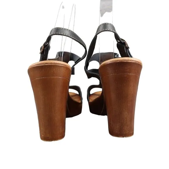 Eric Michael Shoes Women 41 Sandal Block Heel Platform Fashion Ankle Strap Black