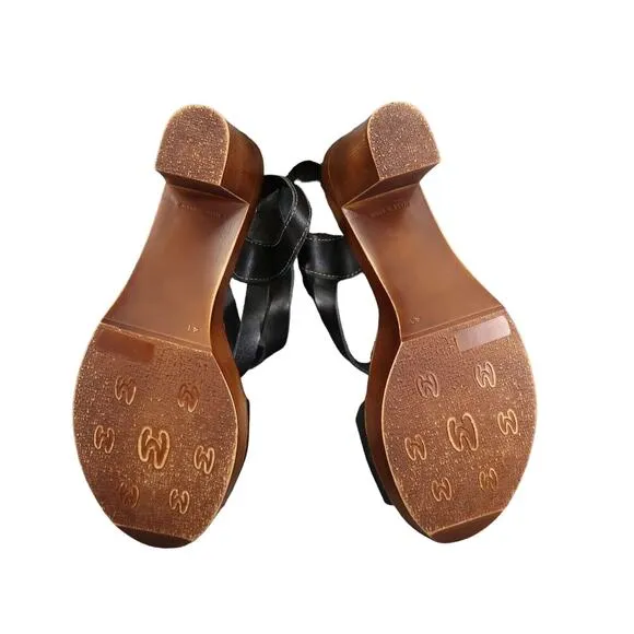 Eric Michael Shoes Women 41 Sandal Block Heel Platform Fashion Ankle Strap Black
