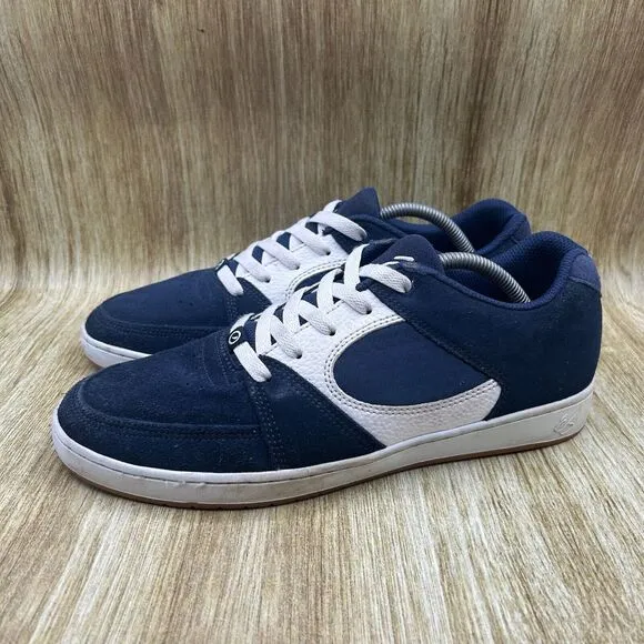 Es‎ Accel Slim Men's Size 11 Blue White Suede Skateboard Sneakers Shoes Low Top