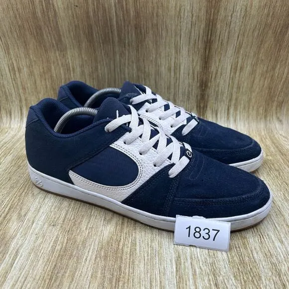 Es‎ Accel Slim Men's Size 11 Blue White Suede Skateboard Sneakers Shoes Low Top