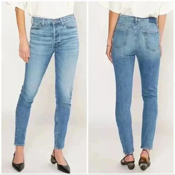 Etica Alex Vintage Skinny Jeans Button Fly Lived in Denim Organic Sz 25