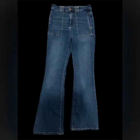 EUC Pilcro The Icon Flare Jeans | Size 28 | Blue Denim