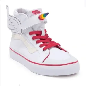 EUC Vans Rainbow Unicorn Wings White High-Top Sneakers