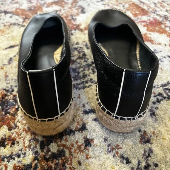 Everlane 8.5 Womens The Espadrille Leather Square Toe Minimalist Flats Shoes