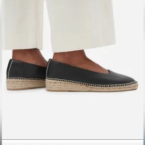 Everlane 8.5 Womens The Espadrille Leather Square Toe Minimalist Flats Shoes