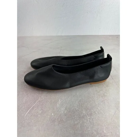 Everlane Womens Black Ballet Leather Flat Shoes 9.5 Glove Classic Preppy Capsule