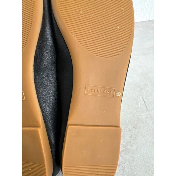 Everlane Womens Black Ballet Leather Flat Shoes 9.5 Glove Classic Preppy Capsule