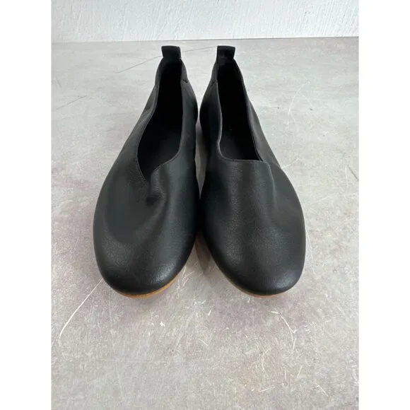 Everlane Womens Black Ballet Leather Flat Shoes 9.5 Glove Classic Preppy Capsule