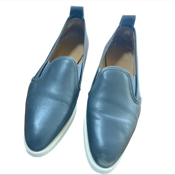 Everlane Women's blue Gray The leather pointed toe Street Sneaker Shoes size 8