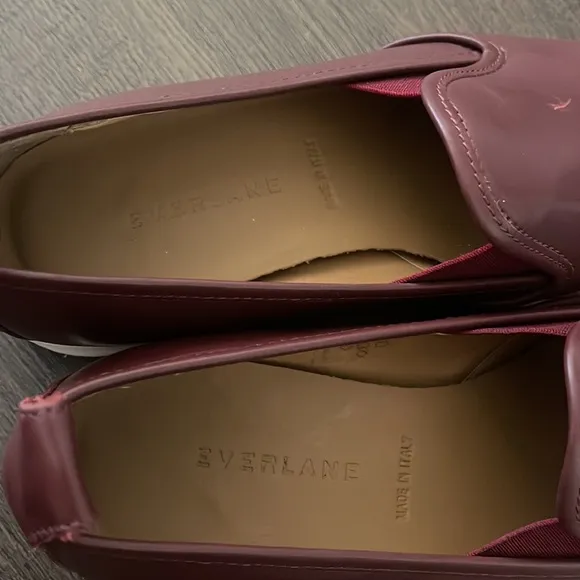 Everlane Women's Burgundy Pointed Leather Street Sneaker Size 7.5