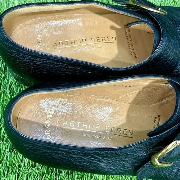 Excellent condition Arthur Beren Black Leather Monk Strap Dress Shoes. Size 11.5