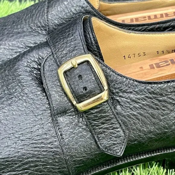 Excellent condition Arthur Beren Black Leather Monk Strap Dress Shoes. Size 11.5