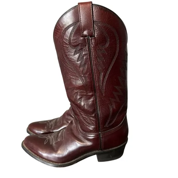 Express Rider Brown Vintage Cowboy Boots Men's Sz 8.5D Leather Western Boot EUC