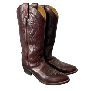 Express Rider Brown Vintage Cowboy Boots Men's Sz 8.5D Leather Western Boot EUC
