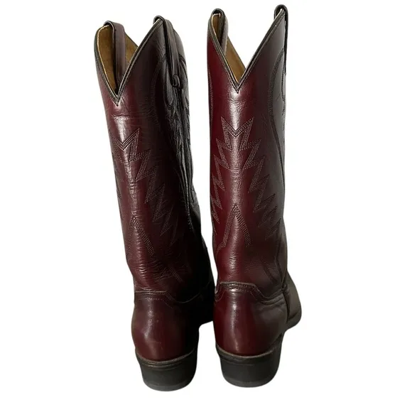 Express Rider Brown Vintage Cowboy Boots Men's Sz 8.5D Leather Western Boot EUC
