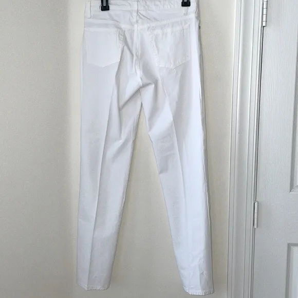 Fabrizio Gianni White Denim Stretch Jeans NWOT  sz 4 Designer Luxury High End