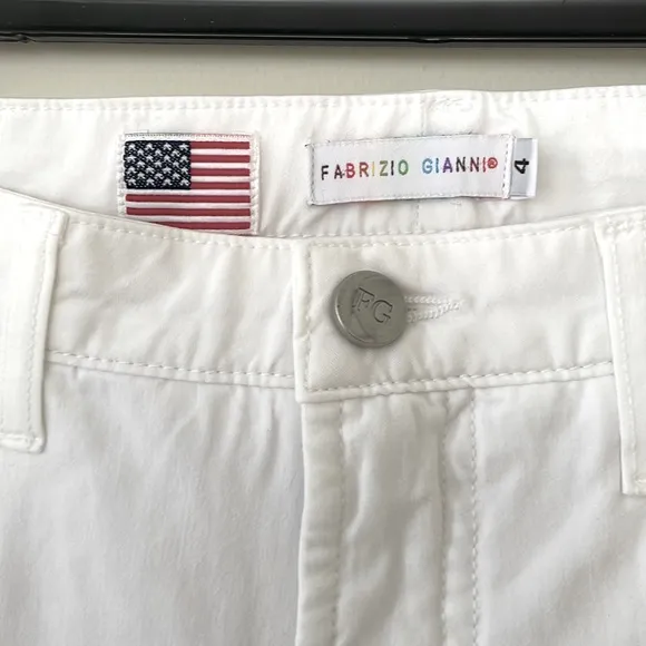 Fabrizio Gianni White Denim Stretch Jeans NWOT  sz 4 Designer Luxury High End