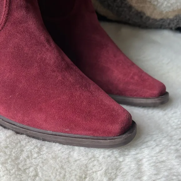 FARM RIO Marsala Boho EMBROIDERED Western ankle booties Size 7 US 36 EU