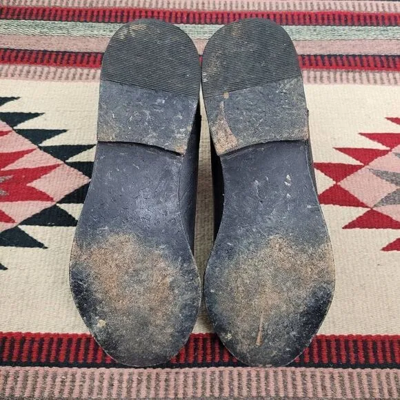 Farylrobin X Free People Janice Black Distressed Leather Chelsea Boots Sz 6