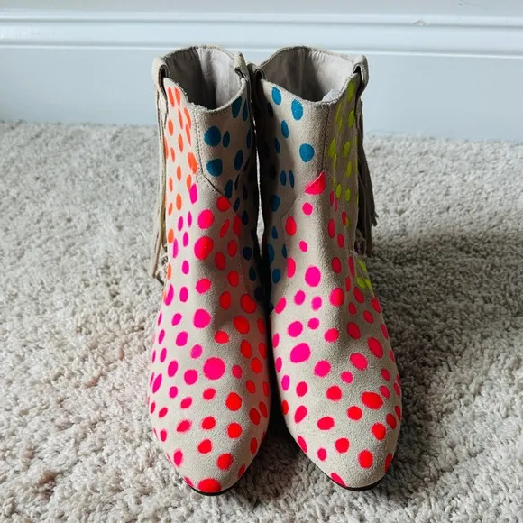 Festival Ready Fringe Back Ankle Boots by Zara | Genuine Suede, OOAK UPCYCLED