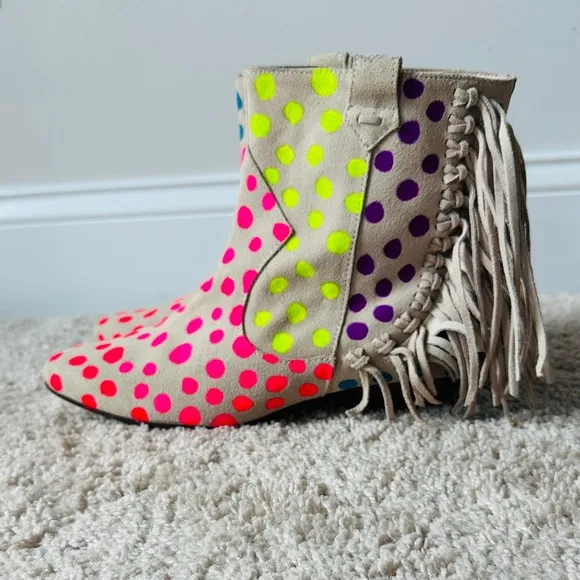 Festival Ready Fringe Back Ankle Boots by Zara | Genuine Suede, OOAK UPCYCLED