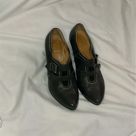 Fidji from Anthropology-dark brownChunky Heel Oxford Shoes with Broguing details