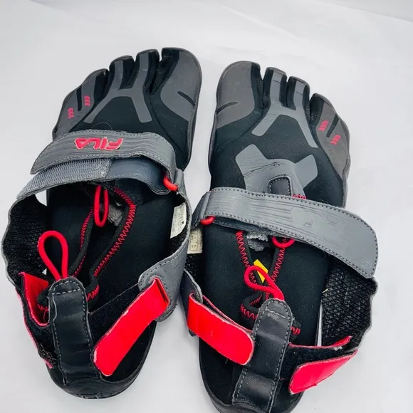FILA SkeleToes Mens Sz 13 Shoes EZ-Slide Black Minimalist Barefoot Running Water
