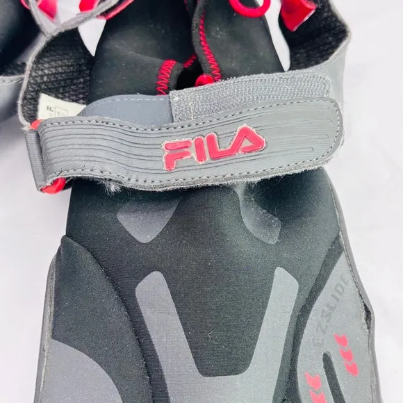 FILA SkeleToes Mens Sz 13 Shoes EZ-Slide Black Minimalist Barefoot Running Water