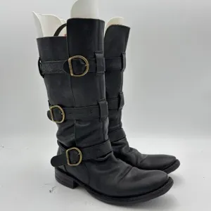Fiorentini   Baker Eternity 7040 Black Leather Buckle Boots Women's 36 Boho