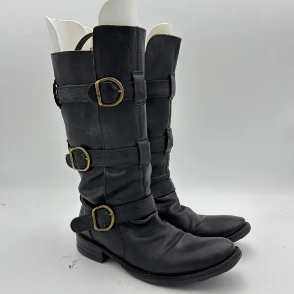 Fiorentini   Baker Eternity 7040 Black Leather Buckle Boots Women's 36 Boho