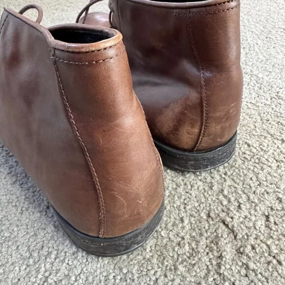 Florsheim Chukka Boots Mens Leather 12 E Brown Lace Up Leather Uppers Soles Lini