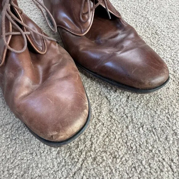 Florsheim Chukka Boots Mens Leather 12 E Brown Lace Up Leather Uppers Soles Lini