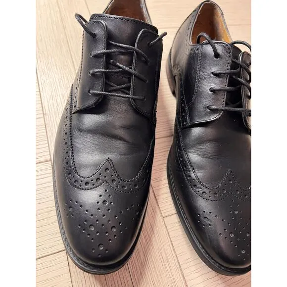 Florsheim men’s leather black wingtip‎ oxford lace up dress shoes.  Sz 12D