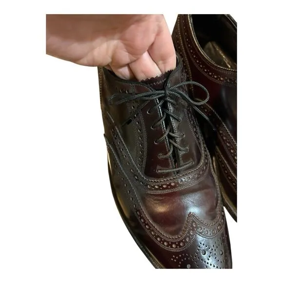 Florsheim VTG Wingtip Oxford Dress Shoes Oxblood Burgundy Men's 10.5D EXC COND