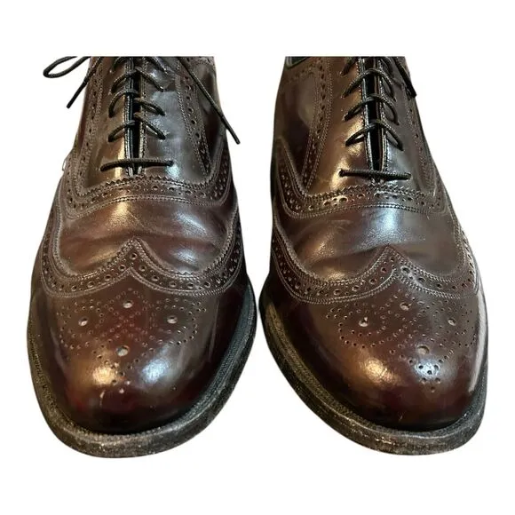 Florsheim VTG Wingtip Oxford Dress Shoes Oxblood Burgundy Men's 10.5D EXC COND