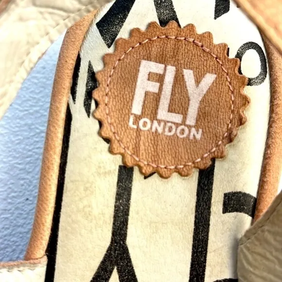 Fly London Palp Slingback Sandals Leather Wedge Low Heel Rose Pink 7-7.5